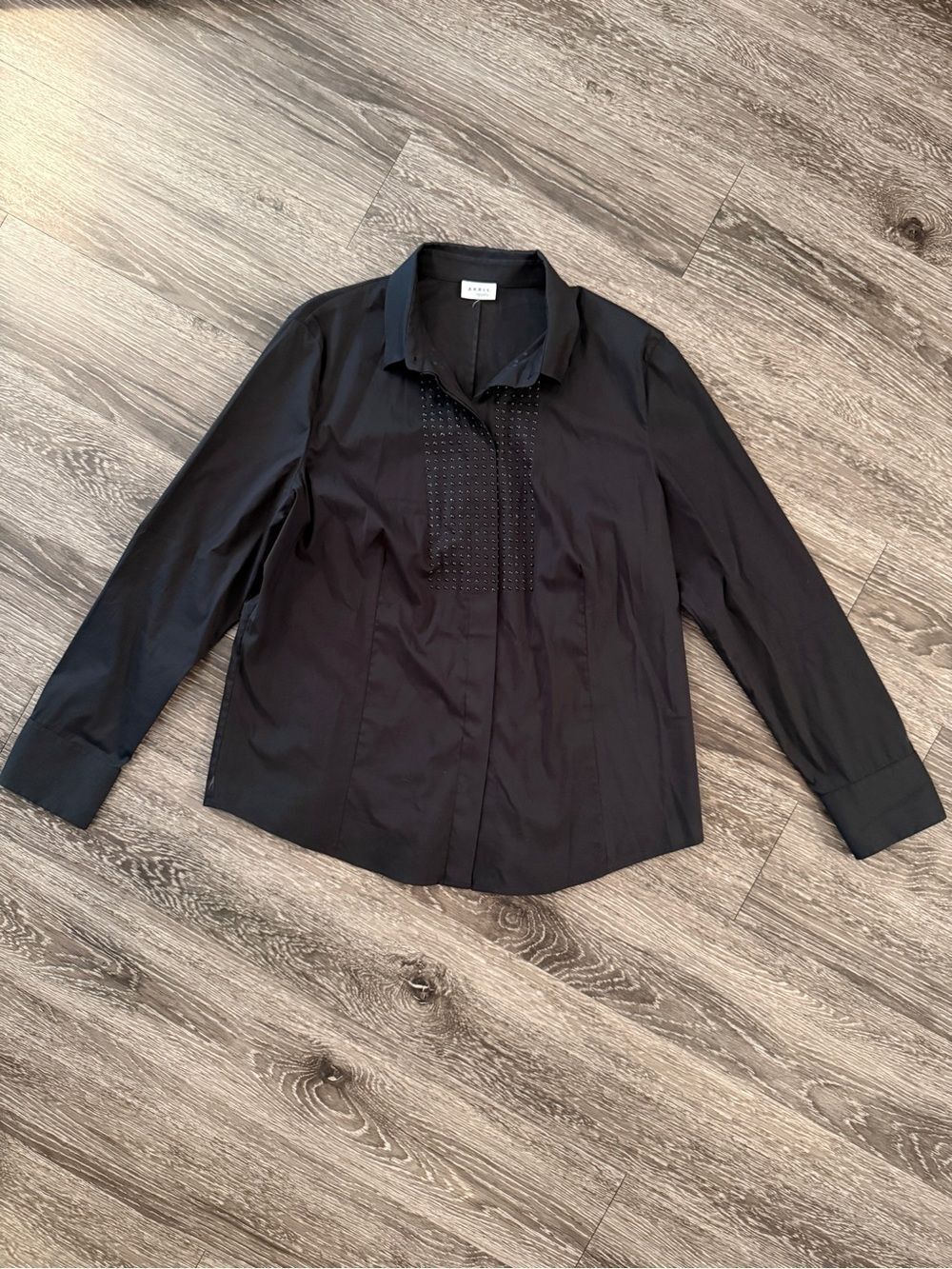 Akris Punto Black Studded Button Up